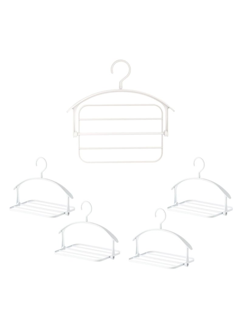 SYOSI Multi-Tier Pants Hangers, Space-Saving Closet Organizer, Non-Slip Rotating Velvet Hanger for Trousers and Slacks(5PC) - Image 1